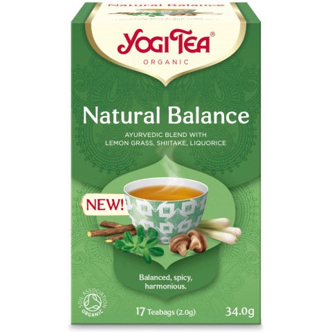 Пряный балансирующий чай Natural Balance, Yogi Tea, органический, 17 пакетиков