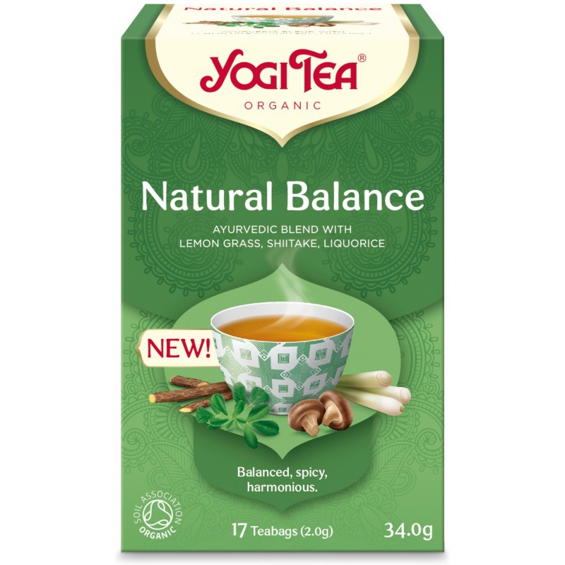 Prieskoninė balansuojanti arbata Natural Balance, Yogi Tea, ekologiška, 17 pakelių