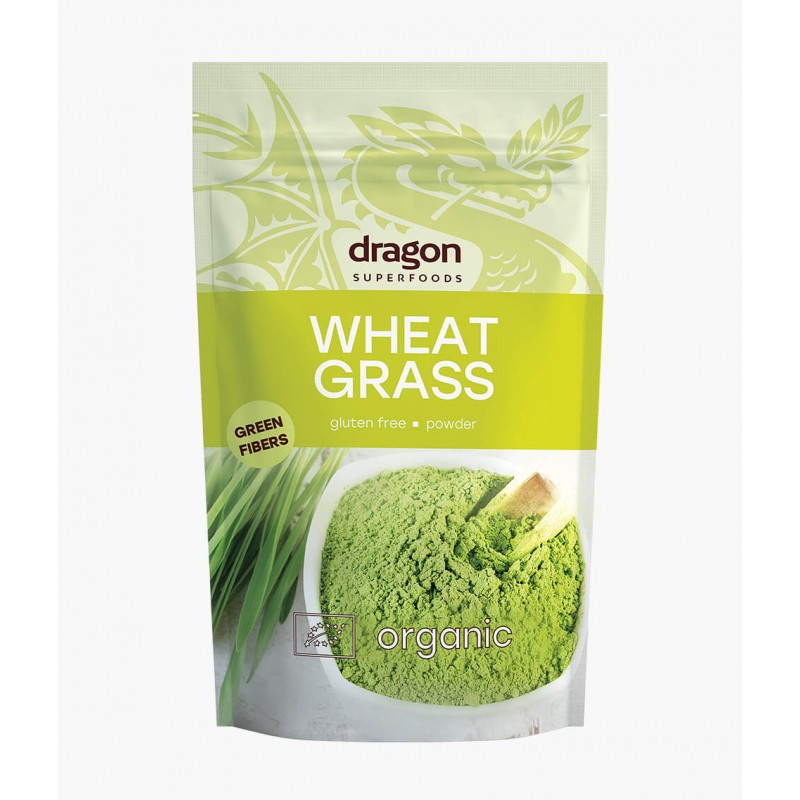Kviečių želmenų milteliai Wheat Grass, ekologiški, Dragon Superfoods, 150g