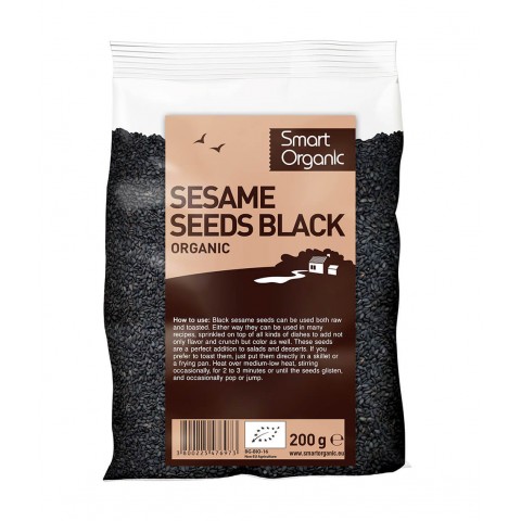 Juodosios sezamų sėklos Black, ekologiškos, Smart Organic, 200g