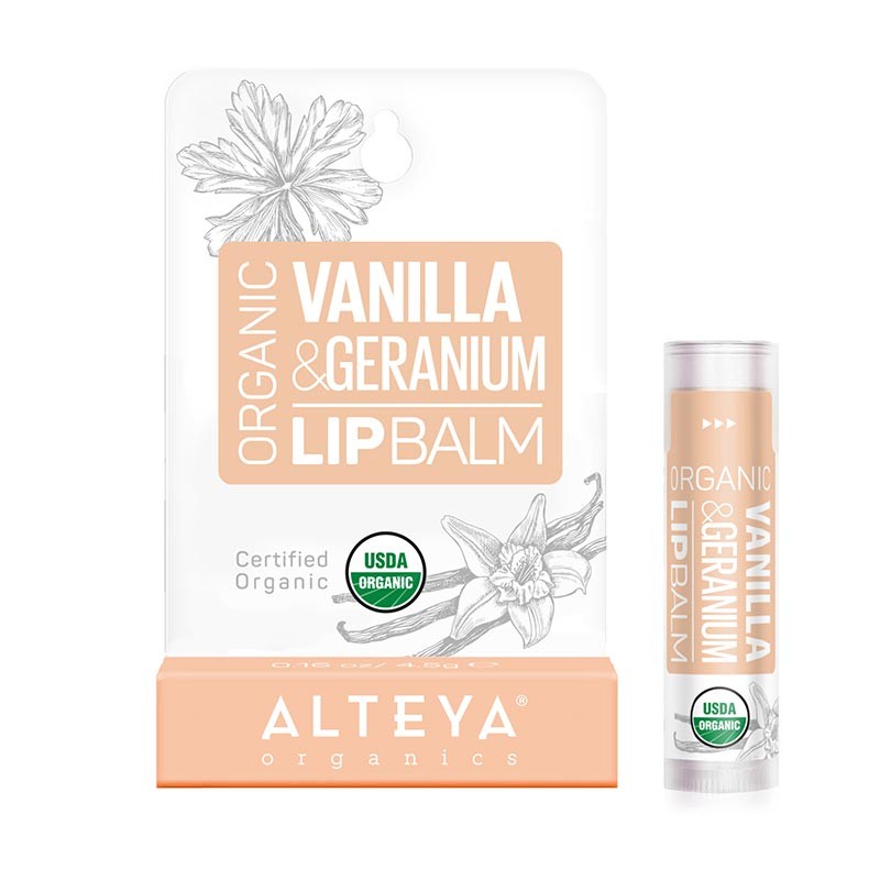 Lūpų balzamas Vanilla & Geranium, Alteya Organic, 4.5g