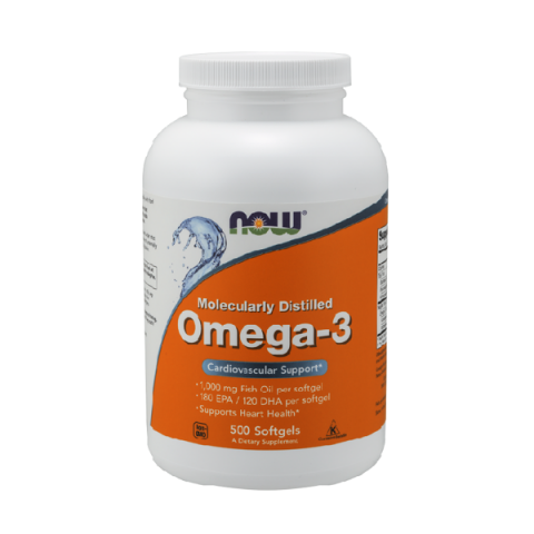 Пищевая добавка Рыбий жир Омега-3 1000 мг, NOW, 500 капсул