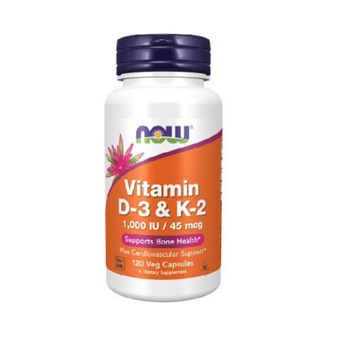 Food supplement Vitamin D-3 & K-2, NOW, 120 capsules