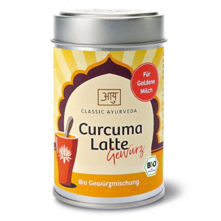 Prieskonių mišinys Auksiniam pienui Curcuma Latte Bio, ekologiškas, Classic Ayurveda, 50 g