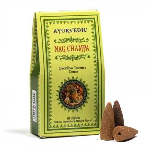 Ayurvedic backflow cones Nag Champa, Ayurvedic, 30g