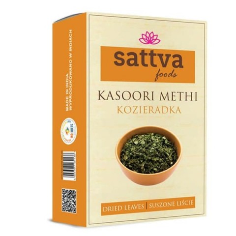 Džiovinti ožragių lapeliai Kasoori Methi, Sattva Food, 50g