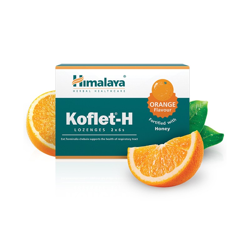 Леденцы для горла со вкусом апельсина и медом Koflet-H, Himalaya, 12 шт.