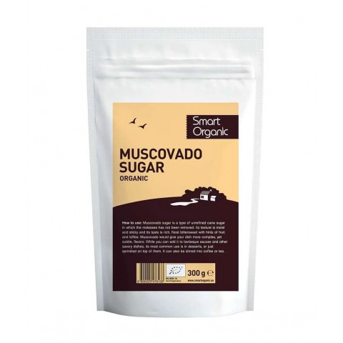 Nerafinuotas Muscovado cukrus, ekologiškas, Smart Organic, 300g
