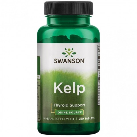 Rusvieji jūrų dumbliai Kelp, Swanson, 55mg, 250 kapsulių