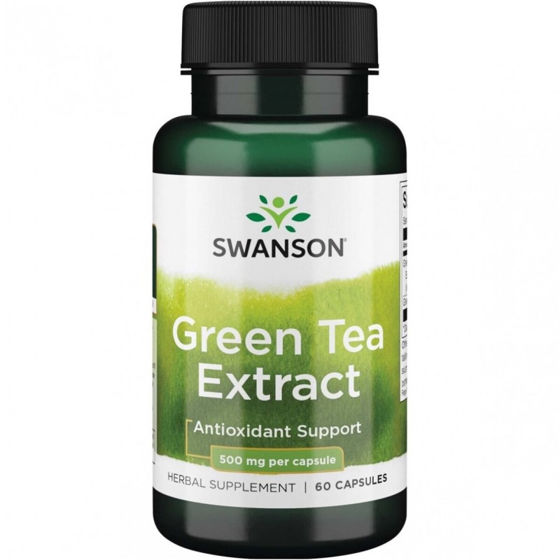 Žaliosios arbatos ekstraktas Green Tea, Swanson, 500mg, 60 kapsulių