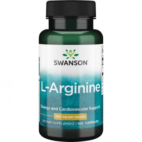 Пищевая добавка L-аргинин, Swanson, 500 мг, 100 капсул